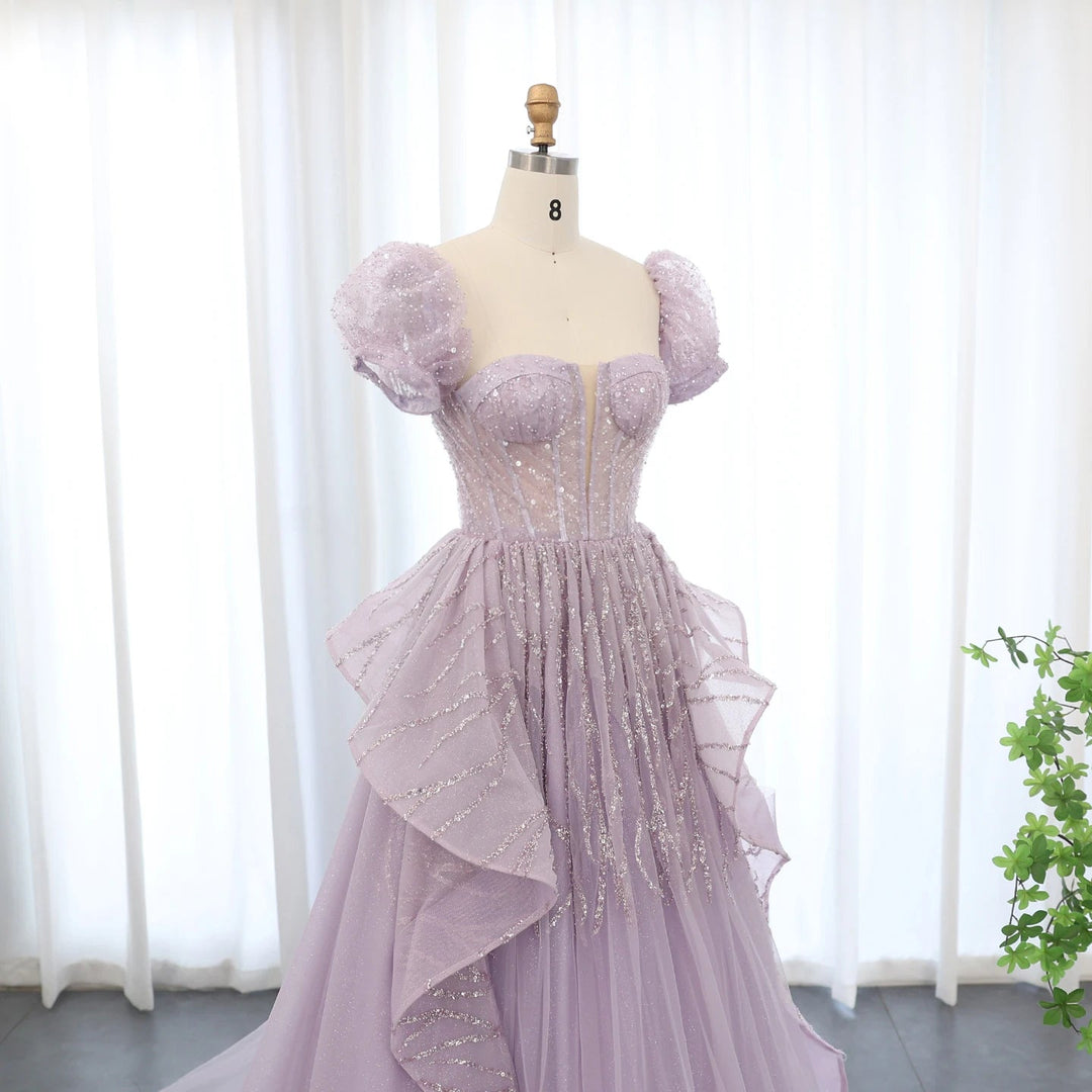 Dreamy Vow Elegant Lilac Saudi Arabia Evening Dress for Wedding 2024 Luxury Dubai Long Women Engagement Party Prom Gowns SS452-DreamyVow