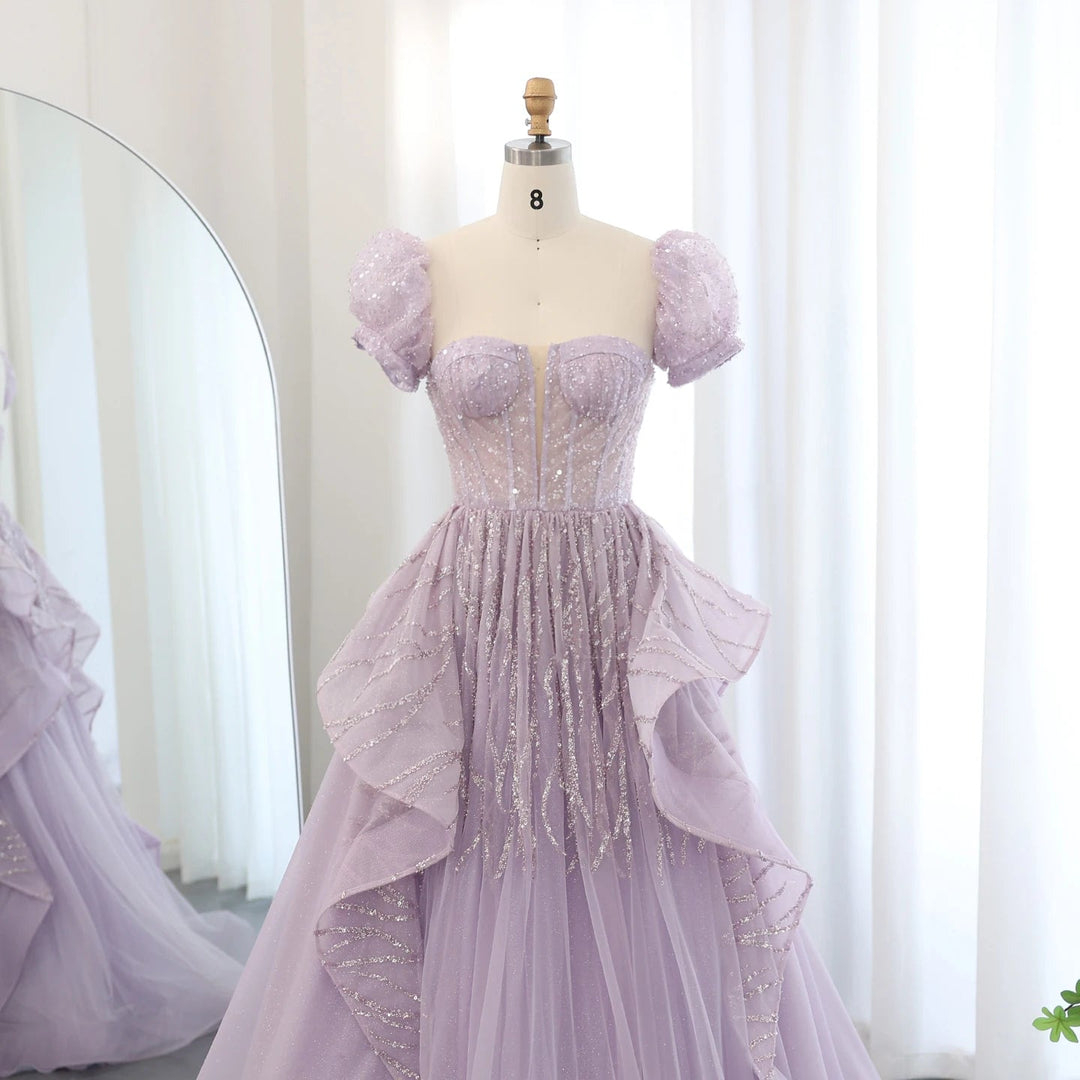 Dreamy Vow Elegant Lilac Saudi Arabia Evening Dress for Wedding 2024 Luxury Dubai Long Women Engagement Party Prom Gowns SS452-DreamyVow