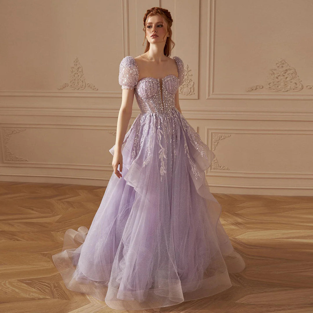 Dreamy Vow Elegant Lilac Saudi Arabia Evening Dress for Wedding 2024 Luxury Dubai Long Women Engagement Party Prom Gowns SS452-DreamyVow