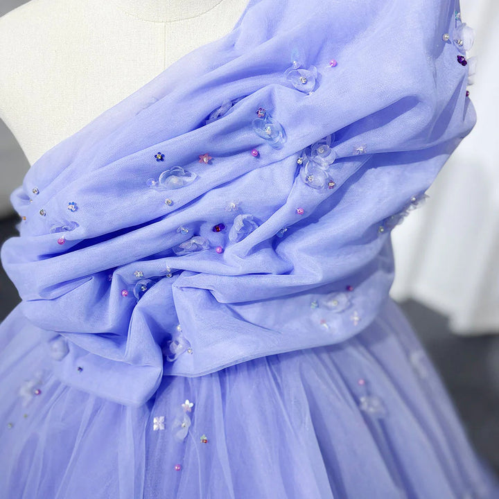 Dreamy Vow Luxury Lilac Dubai Girl Dress Handmade Flowers Arabic Princess Kids Wedding Birthday Party First Communion Gown J393-DreamyVow