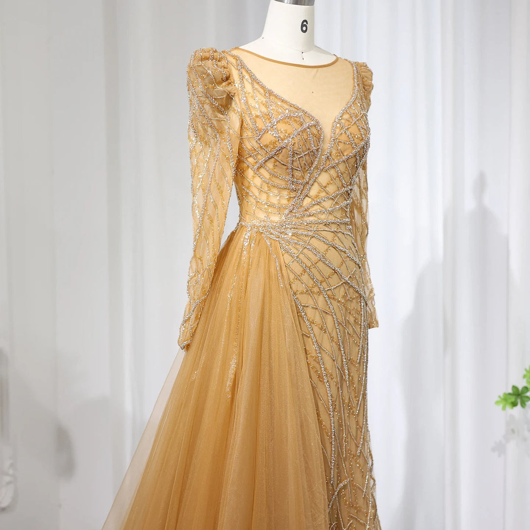 Gold evening dresses online