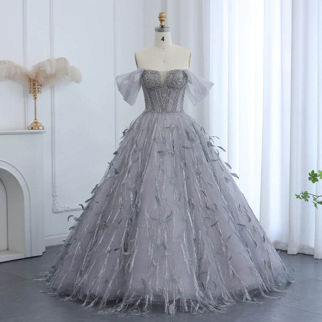 Silver ball gown online