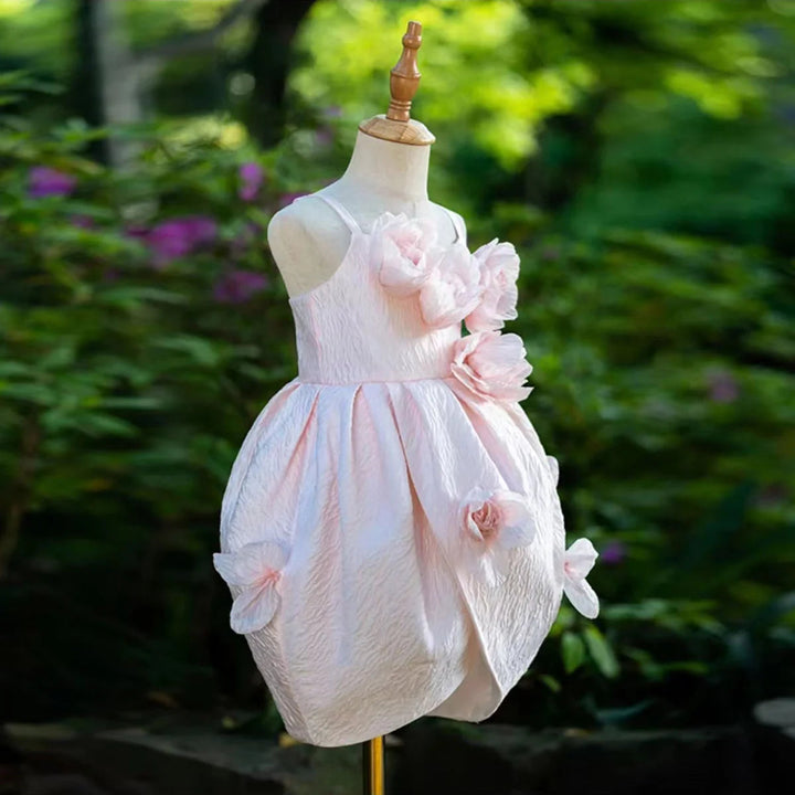 DreamyVow Elegant Flower Girl Dress Handmade Flowers Kids Princess Birthday Wedding Party Children Holiday Pageant Gown J041-DreamyVow