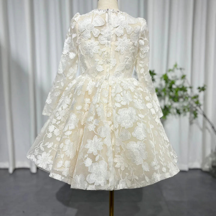 DreamyVow Elegant White Flower Girl Dress Appliques Princess Kids Wedding Birthday First Communion Party Prom Gown 2024 J308-DreamyVow