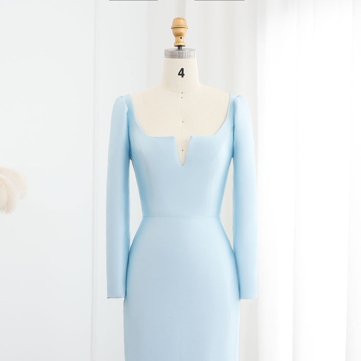 Luxury Blue One Shoulder Evening Dress with Overskirt SS140