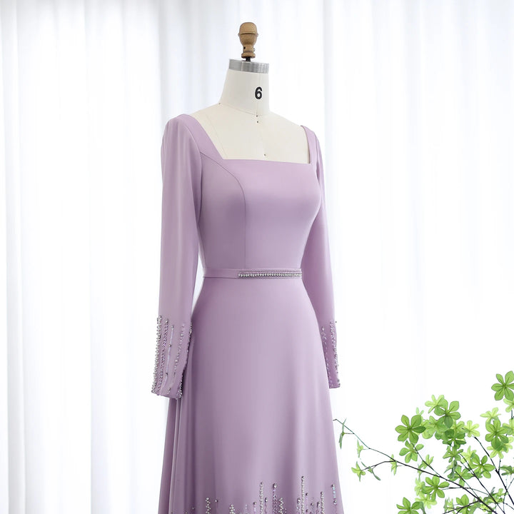 Luxury Lilac Ruffles Dubai Evening Dresses for Wedding Party Dresses SS579