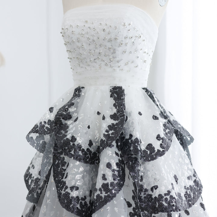 Dreamy Vow Luxury Black and White Ball Gown Dubai Evening Dress SS290