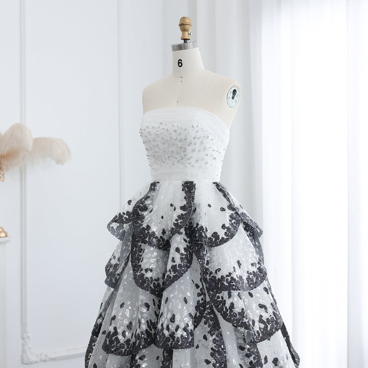 Dreamy Vow Luxury Black and White Ball Gown Dubai Evening Dress SS290