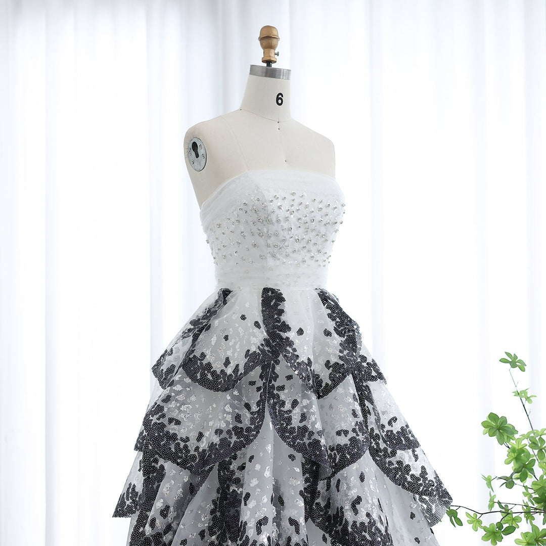 Dreamy Vow Luxury Black and White Ball Gown Dubai Evening Dress SS290