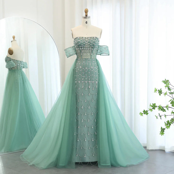 Dreamy Vow Luxury Champagne Mermaid Arabic Evening Dress for Wedding party SS168Dreamy Vow