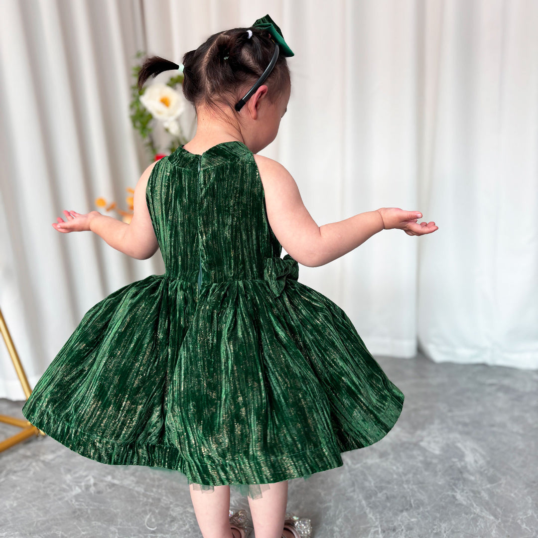 DreamyVow Green Knee Length Baby 1st Birthday Girl Dress J310