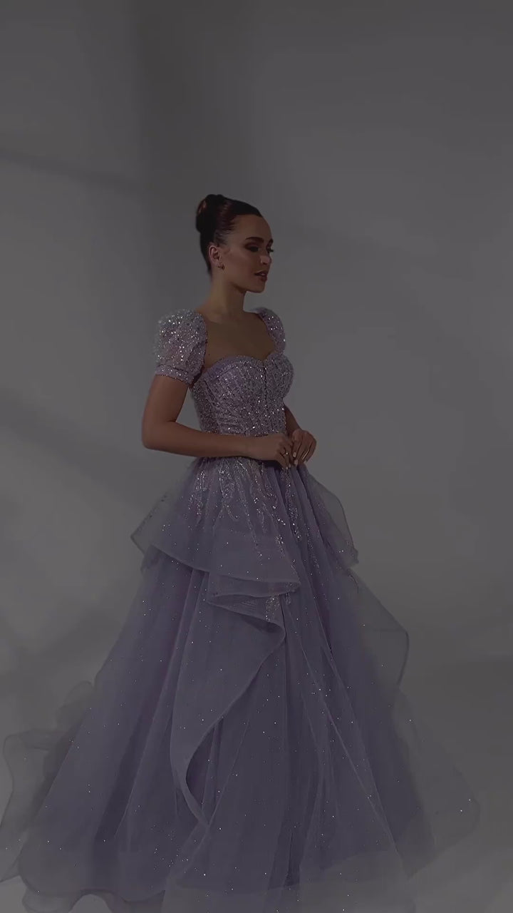 Dreamy Vow Elegant Lilac Saudi Arabia Evening Dress for Wedding 2024 Luxury Dubai Long Women Engagement Party Prom Gowns SS452