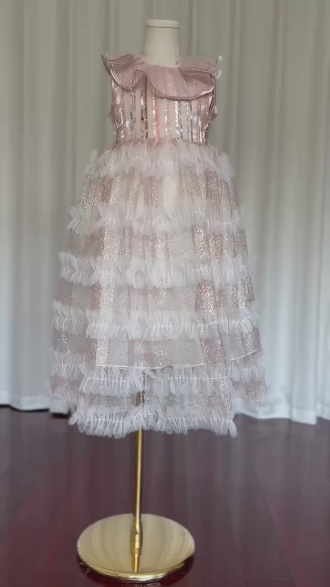 DreamyVow Elegant Champagne Dress Lithe for Baby Kid Princess Birthday Wedding Party Children Holiday Fairy Daily Gown 2024 J031