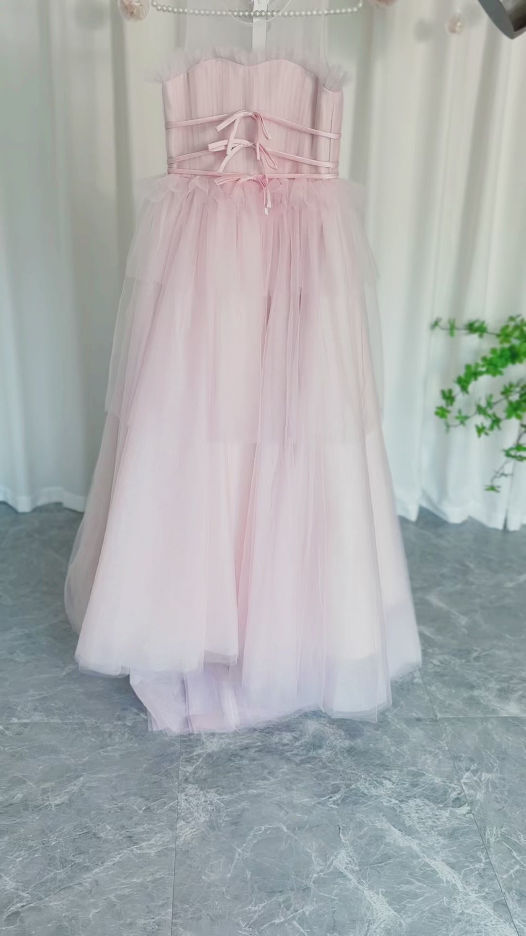 DreamyVow Elegant Pink Girl Dress with Sashes Princess Kids Gown J210