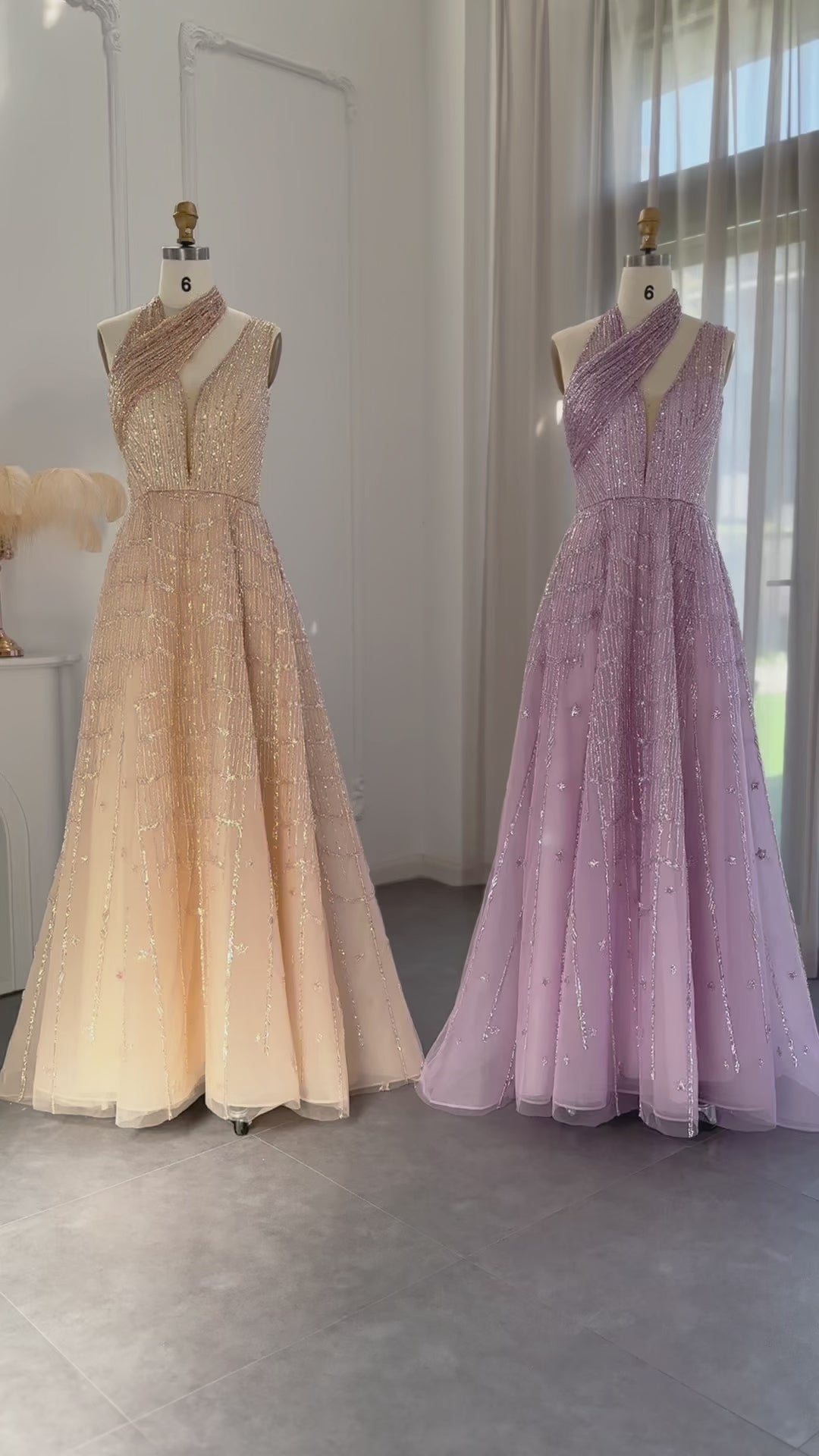 Dreamy Vow Luxury Beaded Dubai Lilac Evening Dresses for Women Wedding Party 2023 Elegant Long Arabic Prom Formal Gowns SS329