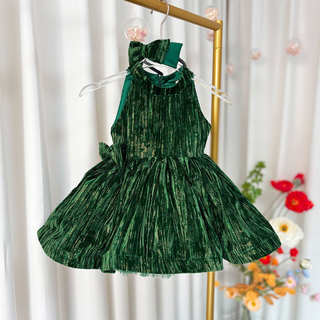 DreamyVow Green Knee Length Baby 1st Birthday Girl Dress J310