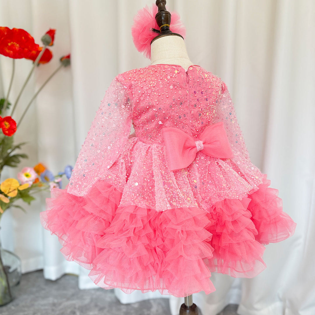 DreamyVow Luxury Girl Dress Sequined for Baby Kids Birthday Wedding Party J152