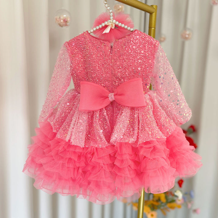 DreamyVow Luxury Girl Dress Sequined for Baby Kids Birthday Wedding Party J152