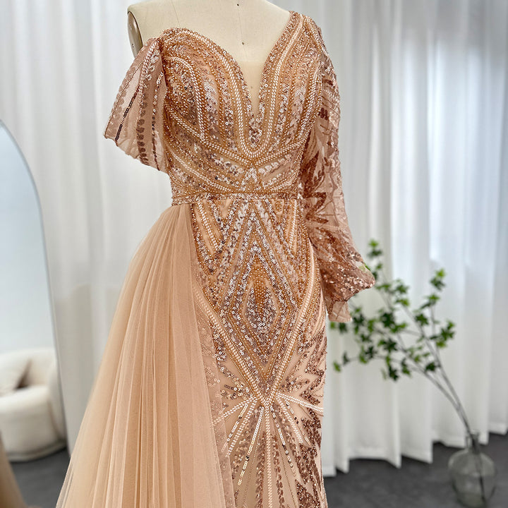 Elegant One Shoulder Mermaid Pink Evening Dress for Women SS150