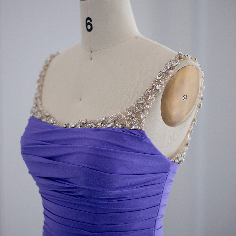 Dreamy Vow Purple High Slit Mermaid Evening Dress 2023 Dubai Luxury Long Party Dresses for Women Wedding Guest Formal Prom Gown